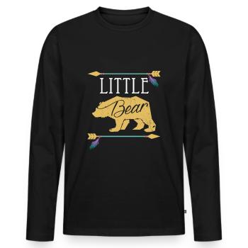 Petit Ours - Conception élégante d'idée cadeau d'ours - T-shirt manches longues Premium bio Homme - noir - Devant - Nico (187cm)
