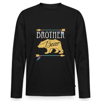 BROTHER BEAR - Idée cadeau pour les familles - T-shirt manches longues Premium bio Homme - noir - Devant - Nico (187cm)