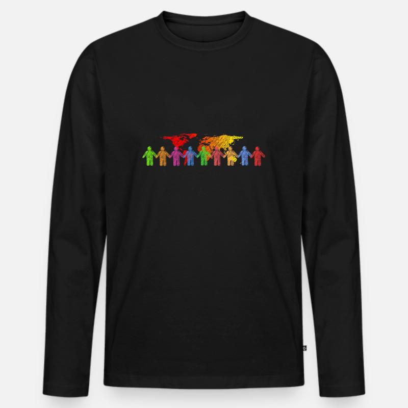 FarbenWelt - Männer Premium Bio Langarmshirt - Schwarz