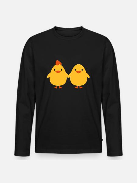 Chicks lovers cock and hen - Men's Premium Organic Long Sleeve Shirt - black