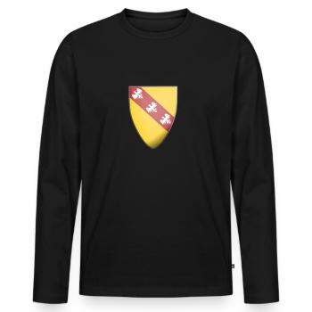 Blason de Lorraine - T-shirt manches longues Premium bio Homme - noir - Devant - Nico (187cm)