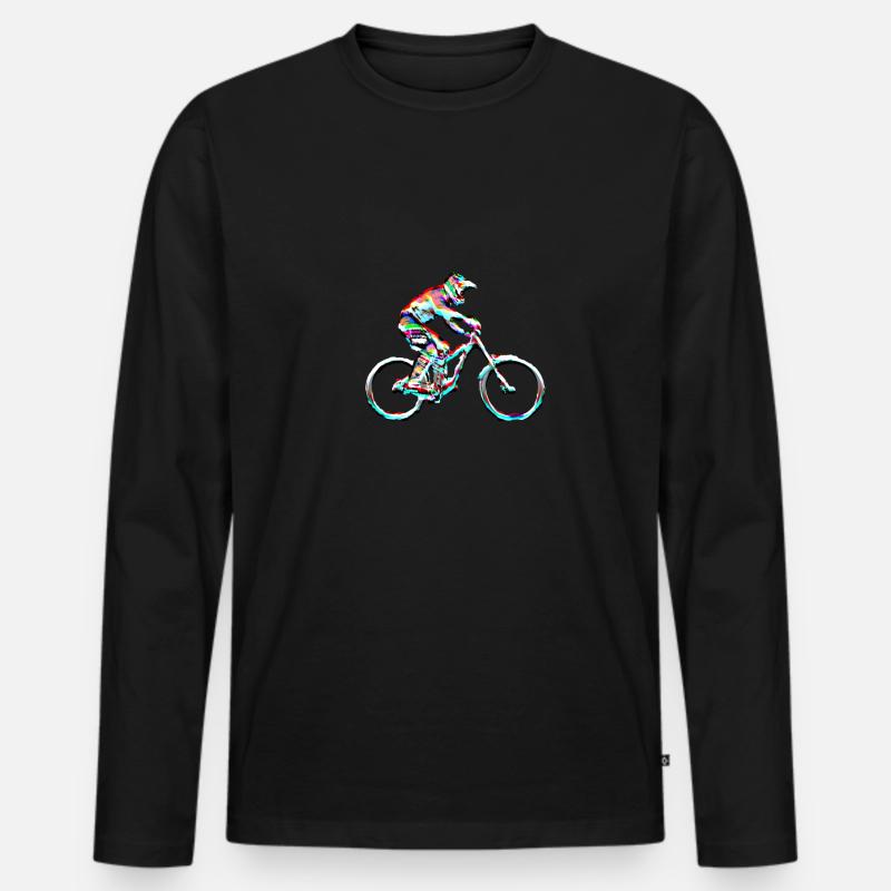 bergab mtb mtb - Männer Premium Bio Langarmshirt - Schwarz