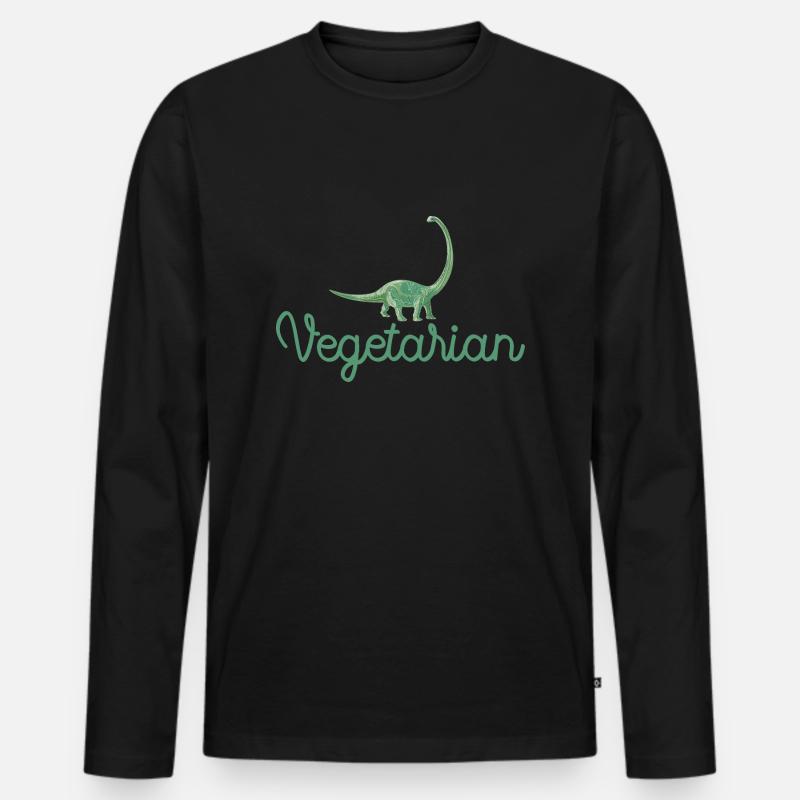 Vegetarisch - Vegetarisch - Vegetarisch - Männer Premium Bio Langarmshirt - Schwarz