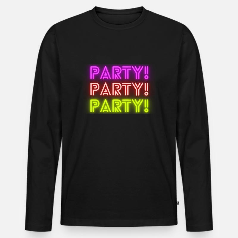 Party - Männer Premium Bio Langarmshirt - Schwarz