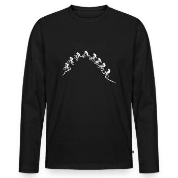 Mountain bike - dirt bike - BMX - trick jump - Men's Premium Organic Long Sleeve Shirt - black - Front - Nico (187cm)