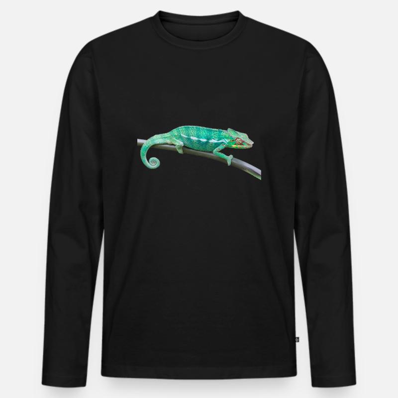 Chamäleon - Männer Premium Bio Langarmshirt - Schwarz