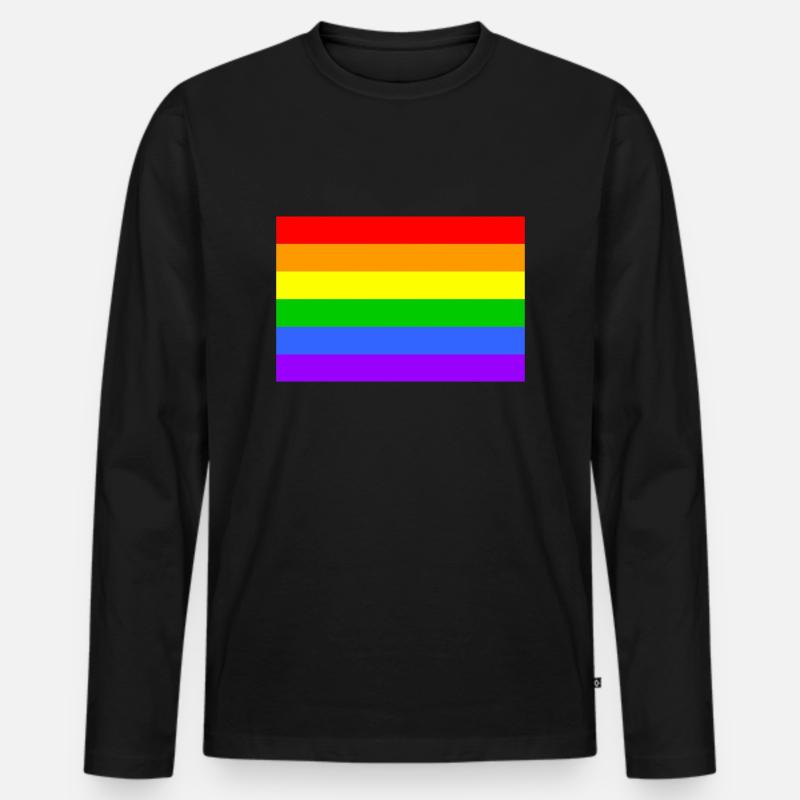 rainbowflag Schwule & Lesben - Männer Premium Bio Langarmshirt - Schwarz
