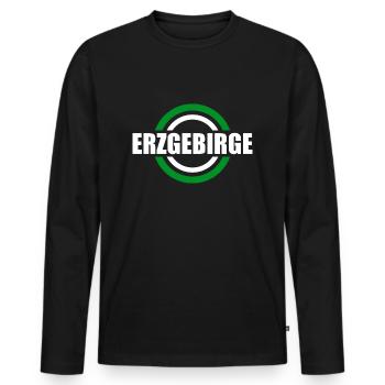 wir sind Erzgebirger - Männer Premium Bio Langarmshirt - Schwarz - Vorne - Nico (187cm)