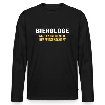 bier biergarten bierologe trinkspruch - Männer Premium Bio Langarmshirt - Schwarz - Vorne - Nico (187cm)