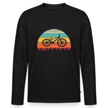 Vélo vintage vélo de route vélo - T-shirt manches longues Premium bio Homme - noir - Devant - Nico (187cm)