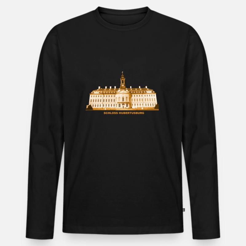 Hubertusburg Schloss Wermsdorf Grimma Sachsen - Männer Premium Bio Langarmshirt - Schwarz