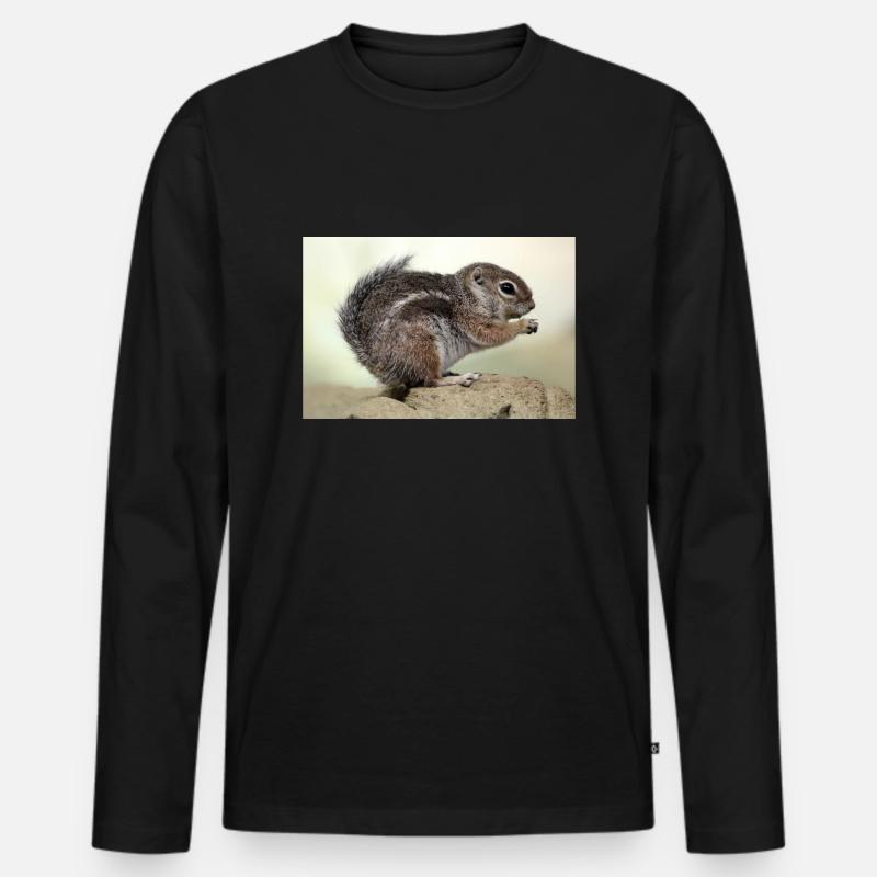 Chipmunk (kanadisches Streifenhörnchen) - Männer Premium Bio Langarmshirt - Schwarz