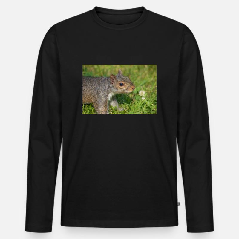 Grey squirrel Grauhörnchen Sciurus carolinensis - Men's Premium Organic Long Sleeve Shirt - black