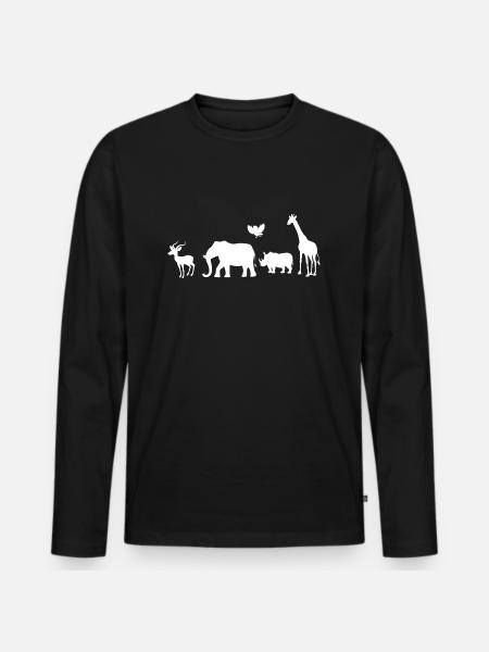 Safari Zoo Animals Wildlife - Men's Premium Organic Long Sleeve Shirt - black