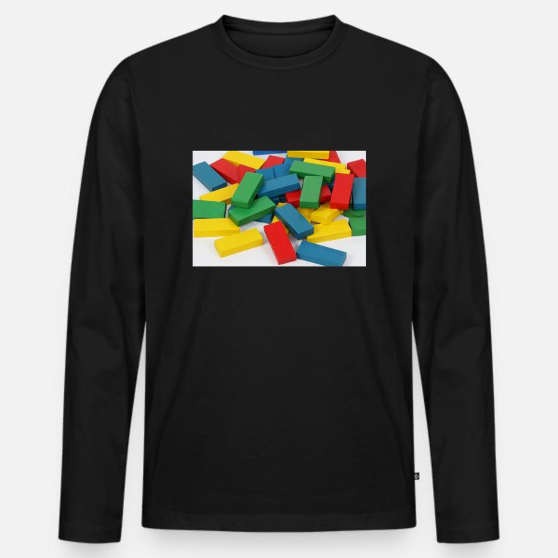 Bunte Bauklötze - Männer Premium Bio Langarmshirt - Schwarz