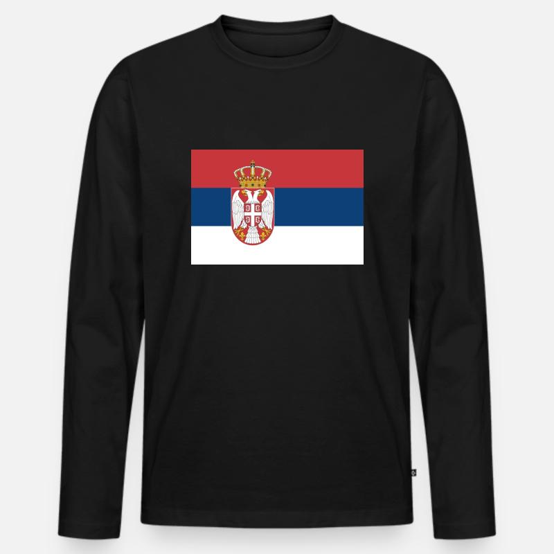 Serbien Design - Männer Premium Bio Langarmshirt - Schwarz