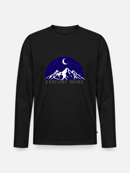 Explore more - Men's Premium Organic Long Sleeve Shirt - black