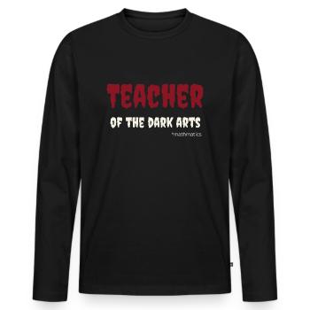 Teacher of the dark arts- mathmatics; for teachers - Men's Premium Organic Long Sleeve Shirt - black - Front - Nico (187cm)