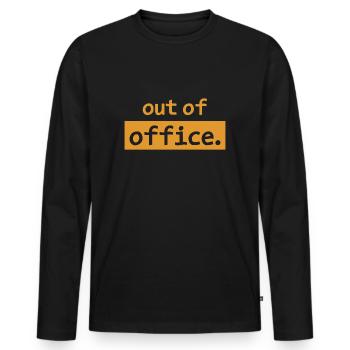 absence du bureau - Nicht im Büro - ausserhaus - T-shirt manches longues Premium bio Homme - noir - Devant - Nico (187cm)