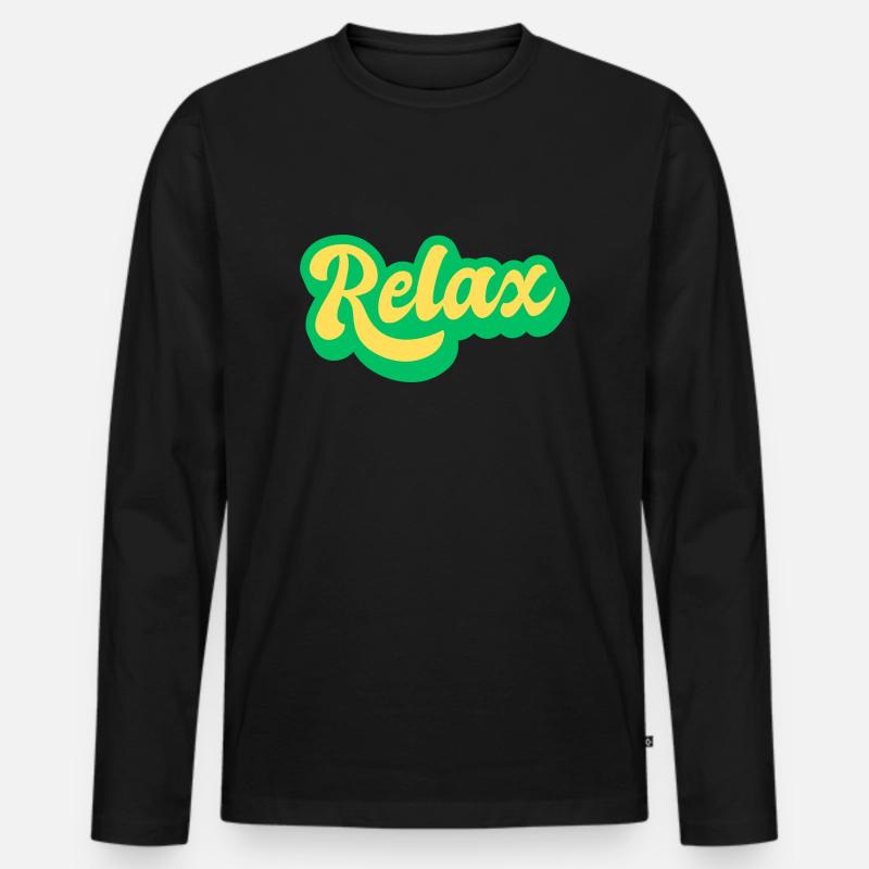 relax - Männer Premium Bio Langarmshirt - Schwarz
