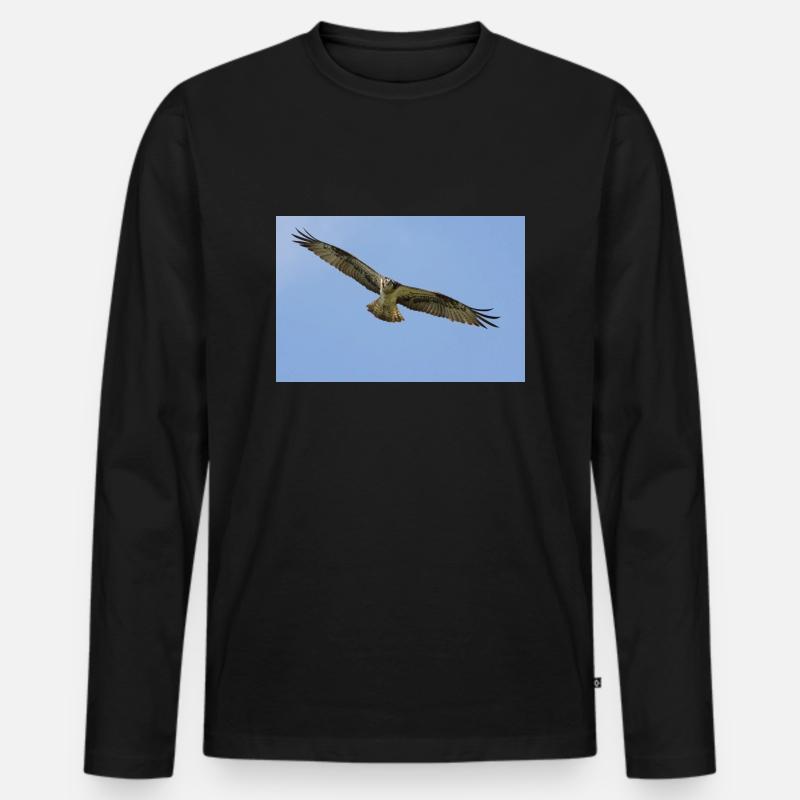 Fischadler - Männer Premium Bio Langarmshirt - Schwarz