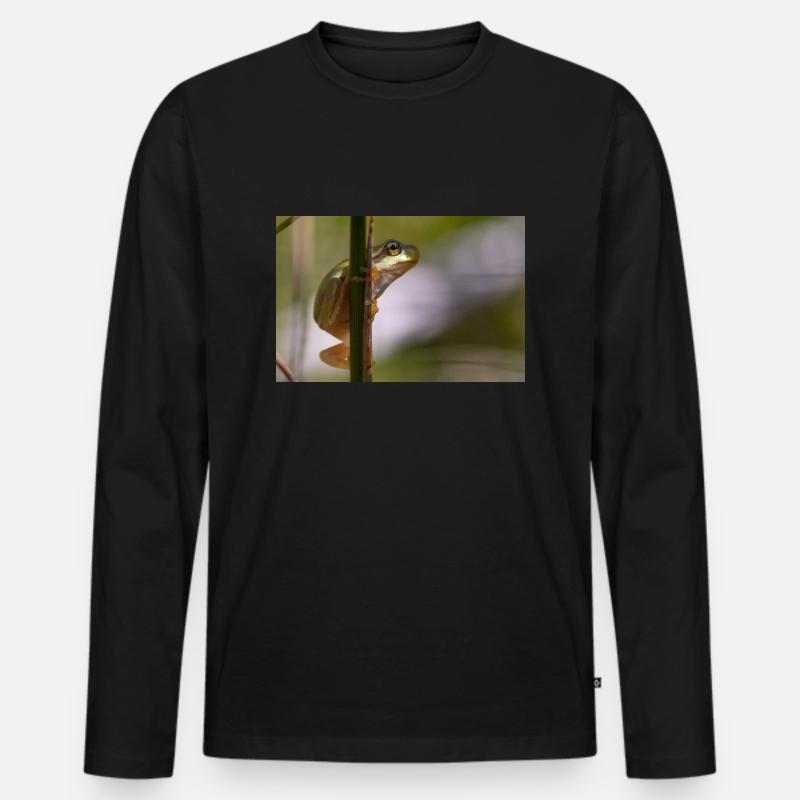 Laubfrosch - Männer Premium Bio Langarmshirt - Schwarz