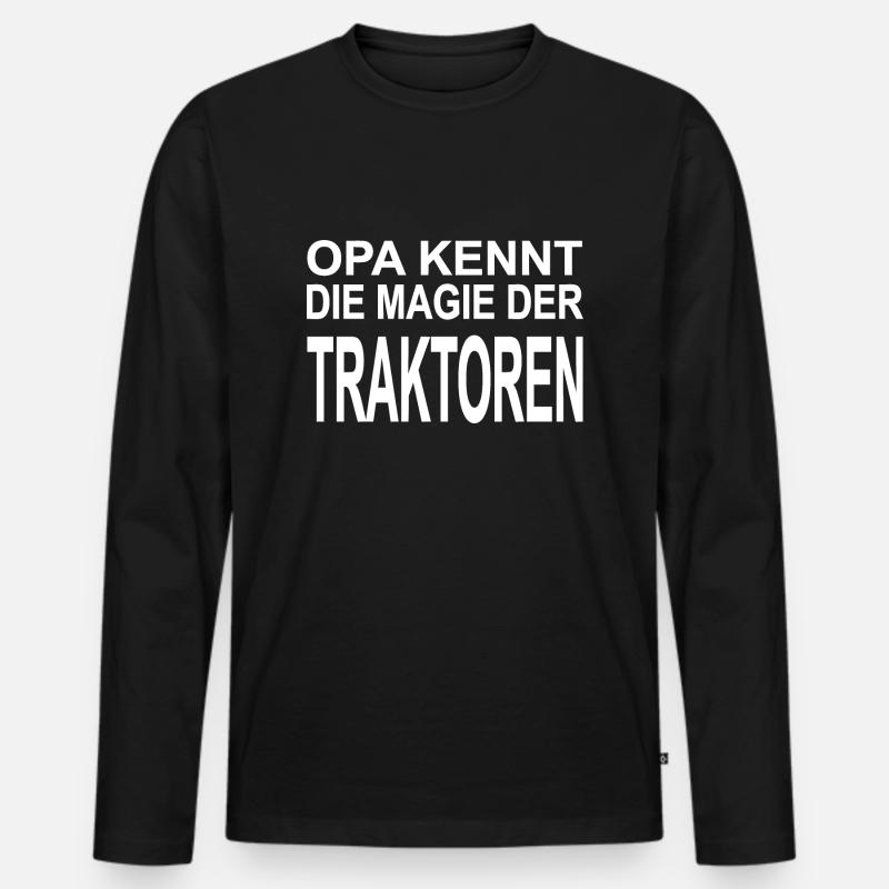 Traktor - Männer Premium Bio Langarmshirt - Schwarz