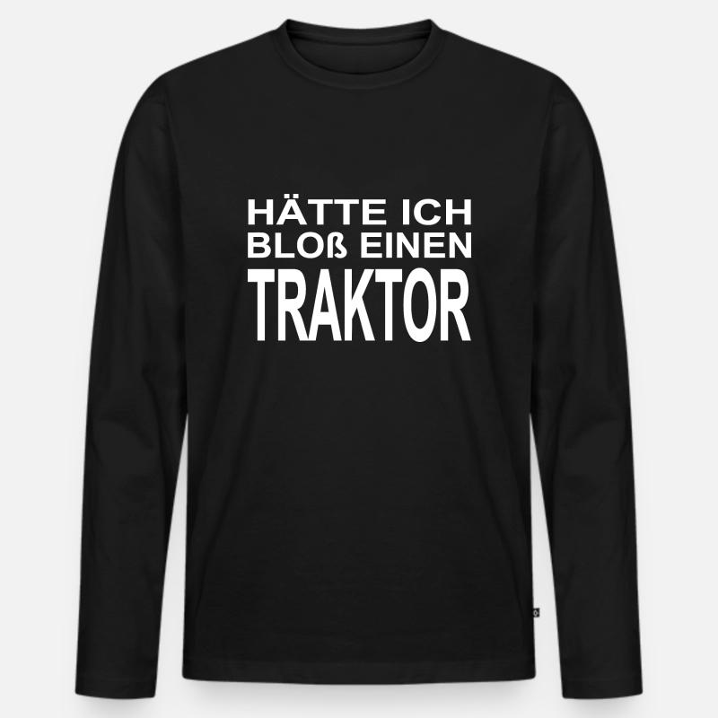Traktor - Männer Premium Bio Langarmshirt - Schwarz