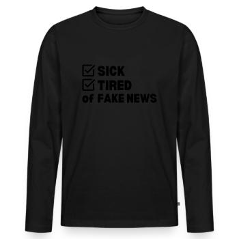 Sick and Tired - Men's Premium Organic Long Sleeve Shirt - black - Front - Nico (187cm)
