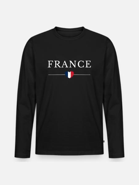 Flagge Frankreichs - Männer Premium Bio Langarmshirt - Schwarz
