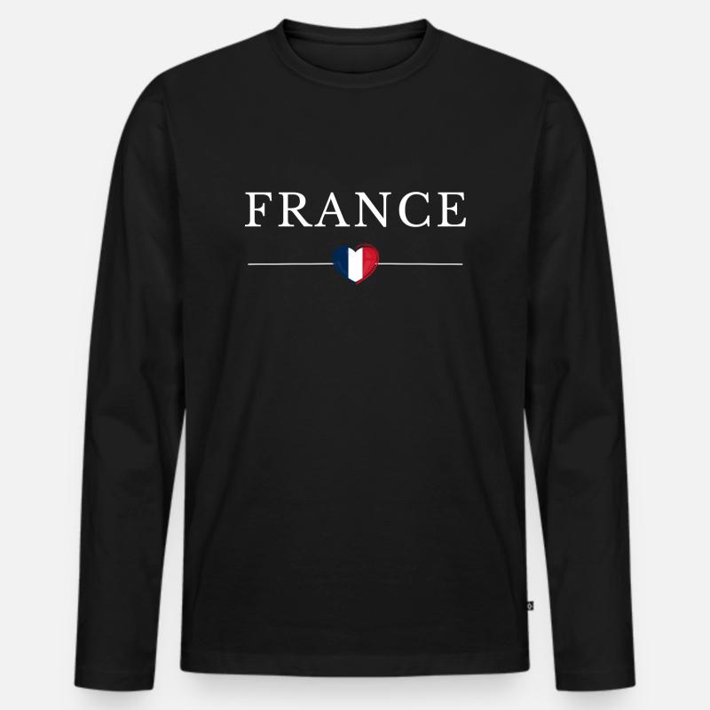 Flagge Frankreichs - Männer Premium Bio Langarmshirt - Schwarz