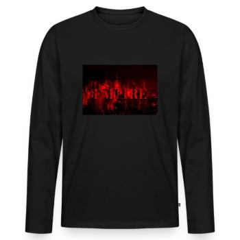 EXPIREDEMPIRE_RED - Männer Premium Bio Langarmshirt - Schwarz - Vorne - Nico (187cm)