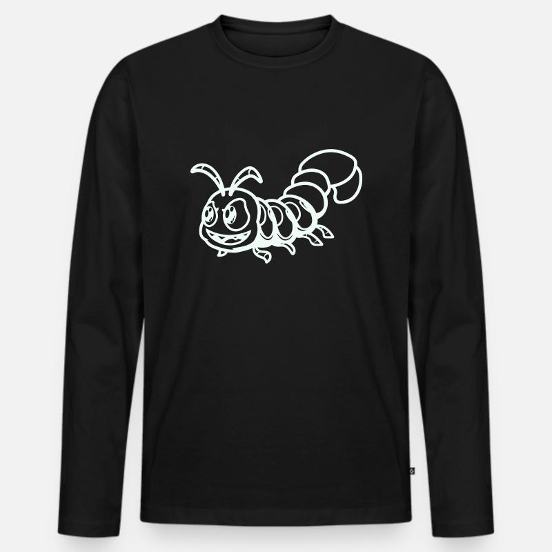 tausendfüßler comic - Männer Premium Bio Langarmshirt - Schwarz