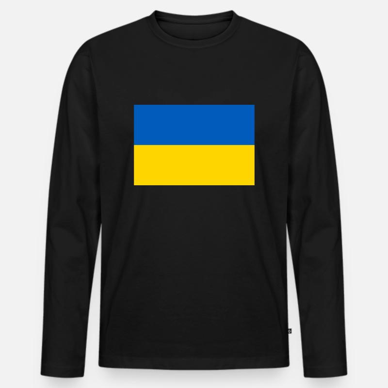 Ukraine - Männer Premium Bio Langarmshirt - Schwarz