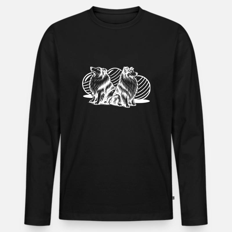 Treibball (weiß) - Männer Premium Bio Langarmshirt - Schwarz