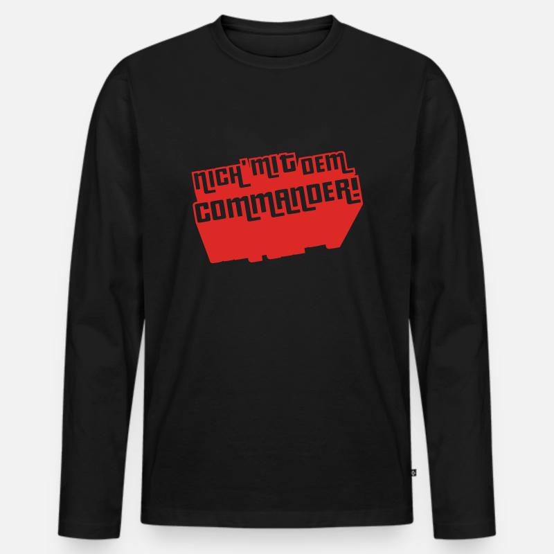 Nich' mit dem Commander! - Männer Premium Bio Langarmshirt - Schwarz