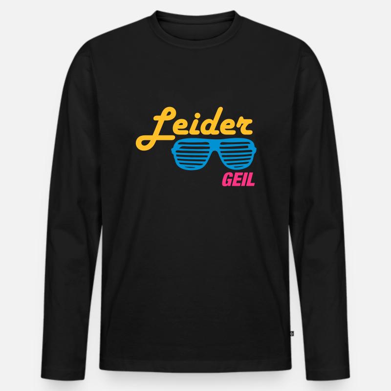 Leider Geil - Männer Premium Bio Langarmshirt - Schwarz