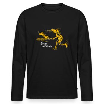Tischtennis - Jeder Ball Zählt - Männer Premium Bio Langarmshirt - Schwarz - Vorne - Nico (187cm)