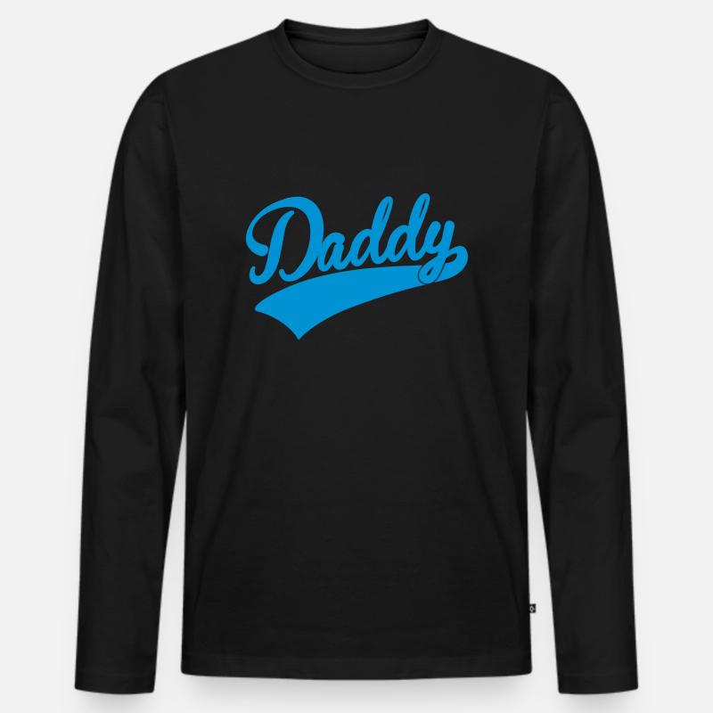 daddy - Männer Premium Bio Langarmshirt - Schwarz