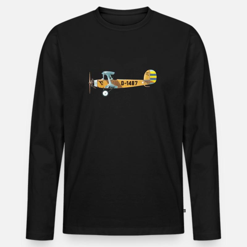 Udet Flieger 01 - Männer Premium Bio Langarmshirt - Schwarz