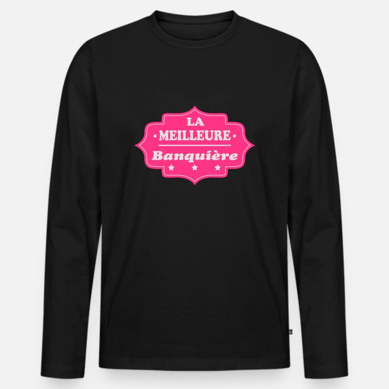 La meilleure banquière 111 - Männer Premium Bio Langarmshirt - Schwarz