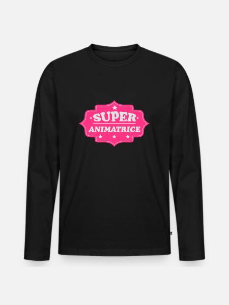 Super animatrice - Männer Premium Bio Langarmshirt - Schwarz