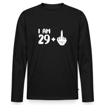 30th birthday gift funny - Men's Premium Organic Long Sleeve Shirt - black - Front - Nico (187cm)