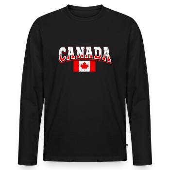 Canada Fan - T-shirt manches longues Premium bio Homme - noir - Devant - Nico (187cm)