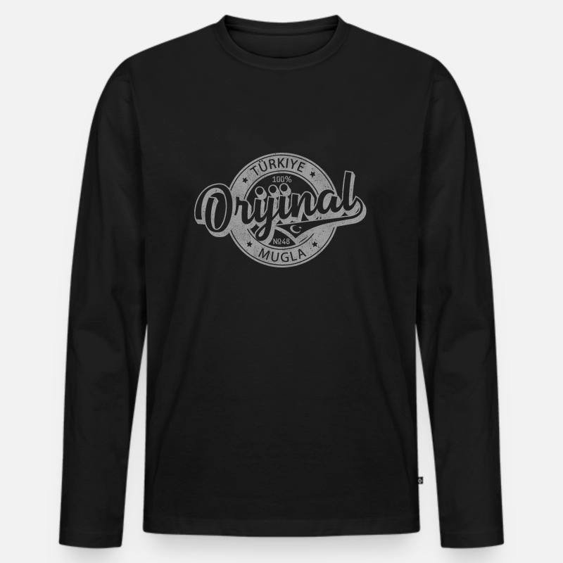 Muğla - Männer Premium Bio Langarmshirt - Schwarz