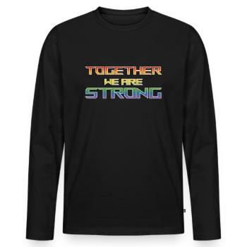 together we are Strong pride black shirt - Männer Premium Bio Langarmshirt - Schwarz - Vorne - Nico (187cm)