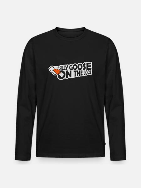goose on the loose - Men's Premium Organic Long Sleeve Shirt - black
