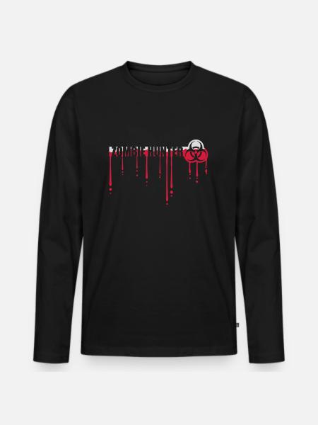 zombie hunter Halloween quote - Men's Premium Organic Long Sleeve Shirt - black