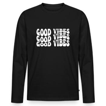 Aimer que pour vous Self Love Citation inspirante - T-shirt manches longues Premium bio Homme - noir - Devant - Nico (187cm)