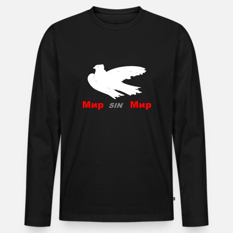 Мир sin Мир - Männer Premium Bio Langarmshirt - Schwarz